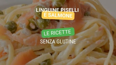 Linguine senza glutine con piselli e salmone