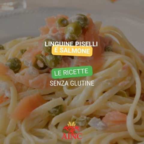 Linguine senza glutine con piselli e salmone
