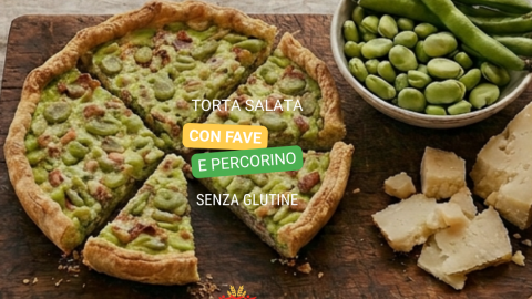 Torta salata fave e pecorino